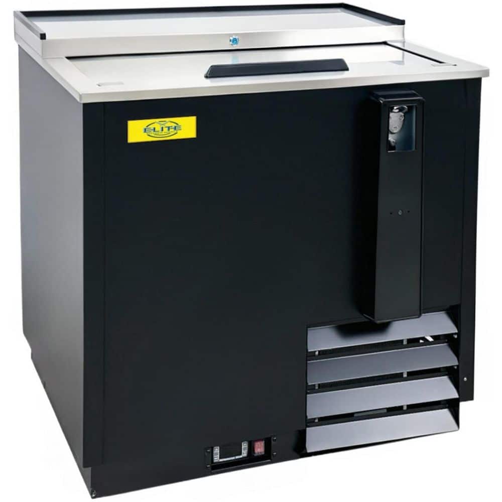 Elite Kitchen Supply 36 in. 8.5 cu. ft. Commercial Back Bar Refrigerator Beer Bottle Cooler EBC36 Black