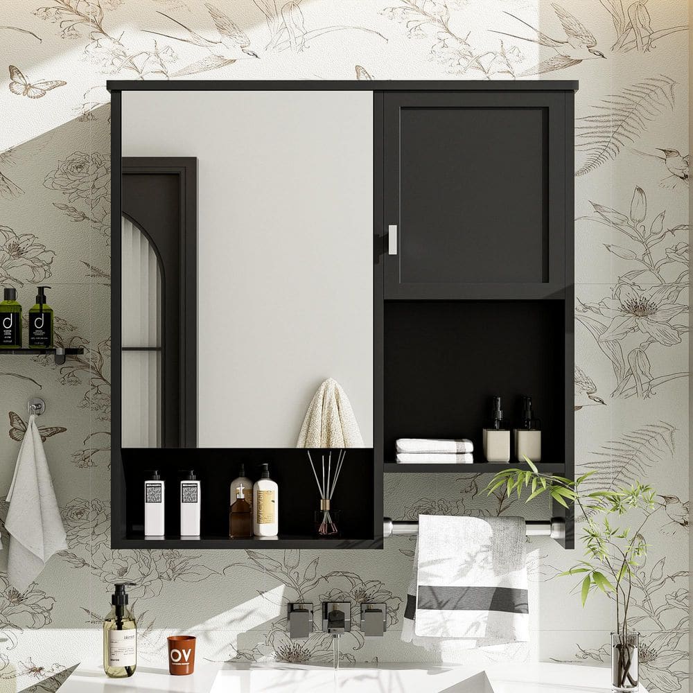 29.52 in. W x 27.84 in. H Rectangular MDF Medicine Cabinet with Mirror price history on PriceWatchPro