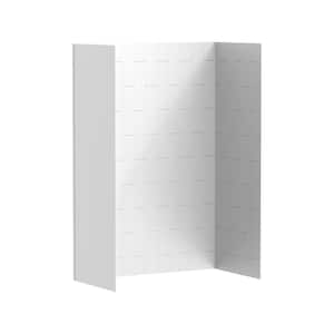 Aspirations 60 in. W x 84 in. H x 32 in. D Four Piece Glue Up Alcove Shower Wall Surround in White Subway Tile