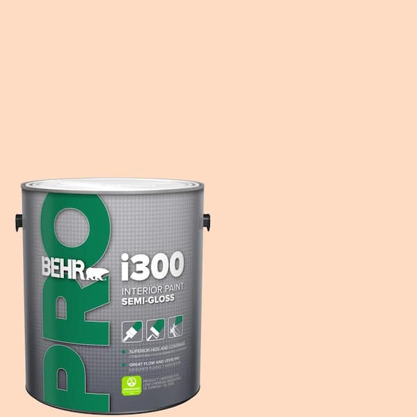 BEHR PRO 1 gal. #250A-3 Whispering Peach Semi-Gloss Interior Paint