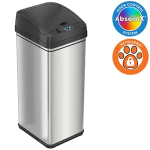 13 Gal. Stainless Steel Pet-Proof Sensor Trash Can with AbsorbX Odor Filter and PetGuard