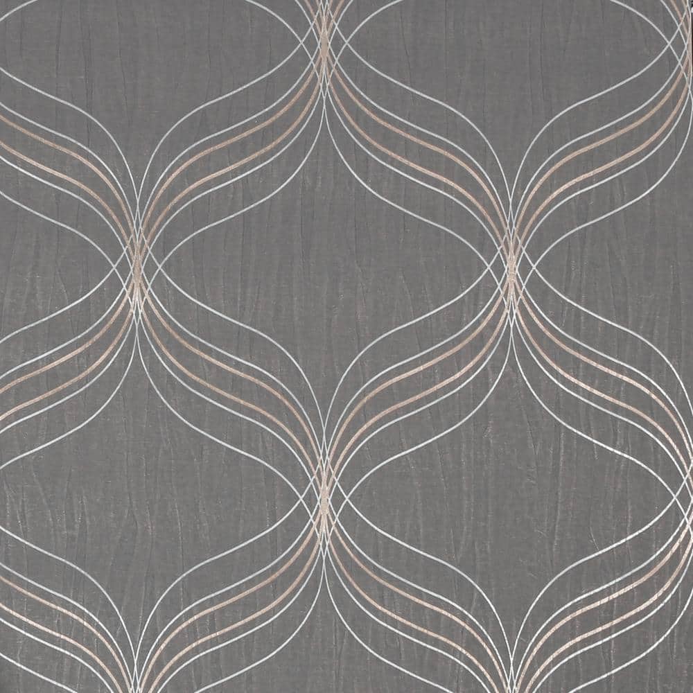Optical Geo Grey Unpasted Removable Strippable Vinyl Wallpaper