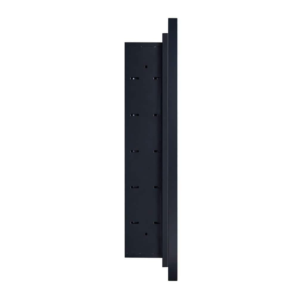 16'' x 26'' Black Metal Framed Medicine Cabinet with Mirror