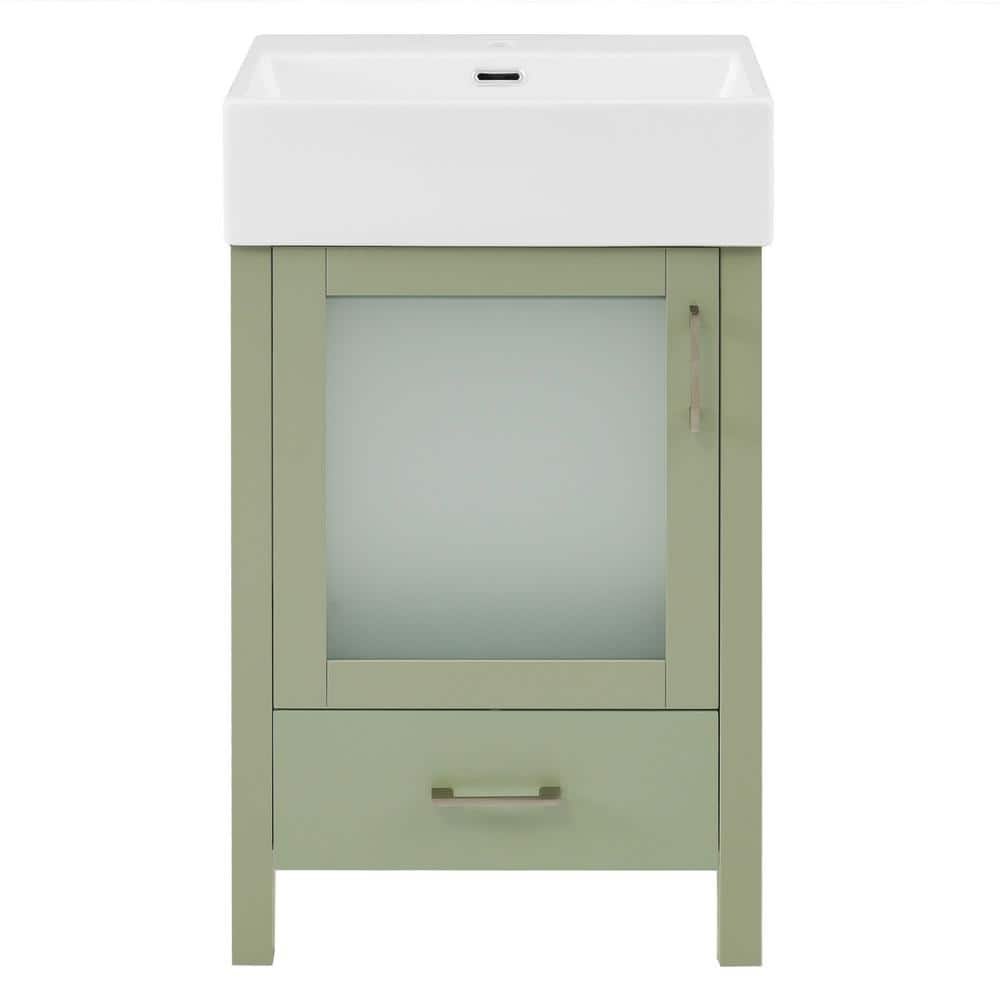 20.28 in. W x 15.16 in. D x 34.84 in. H Single Sink Freestanding Bath Vanit