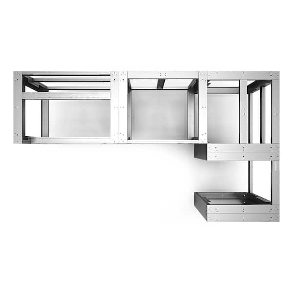 Uniframe Systems The Avon Fully Adjule And Modular Outdoor Kitchen Grill Island Framing Kit In Galvanized Steel