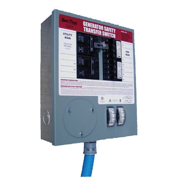 GenTran Prewired 30 Amp 7500 Watt Manual Transfer Switch for 8-10 Circuits-DISCONTINUED