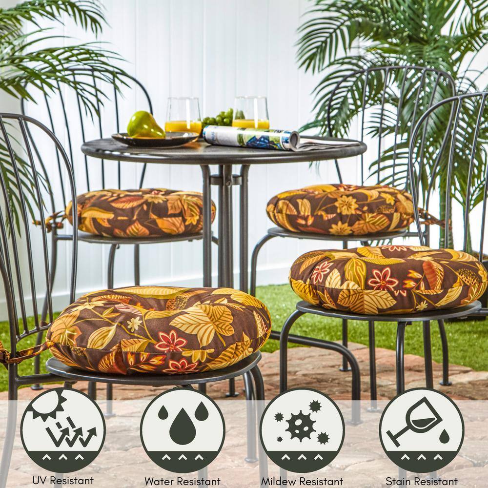 Timberland Floral 15" Reversible Outdoor Bistro Cushion Set
