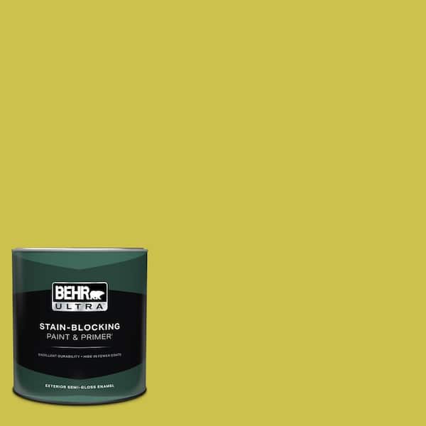 BEHR ULTRA 1 qt. #P340-5A Cilantro Lime Semi-Gloss Enamel Exterior Paint and Primer