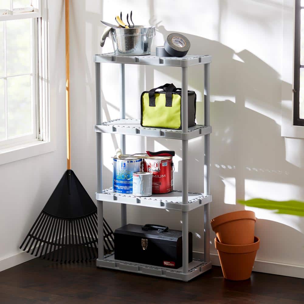 24'' High Resin 4-Tier Light Duty Multi-Purpose Shelving Unit