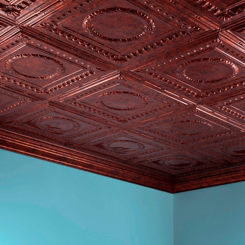 Moonstone Copper Decorative Vinyl Glue-Up Ceiling Panels