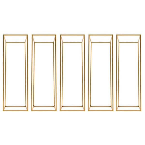 31.5 in. Tall Indoor/Outdoor Wedding Gold Steel Vase Column Flower Plant Stand 5Pcs
