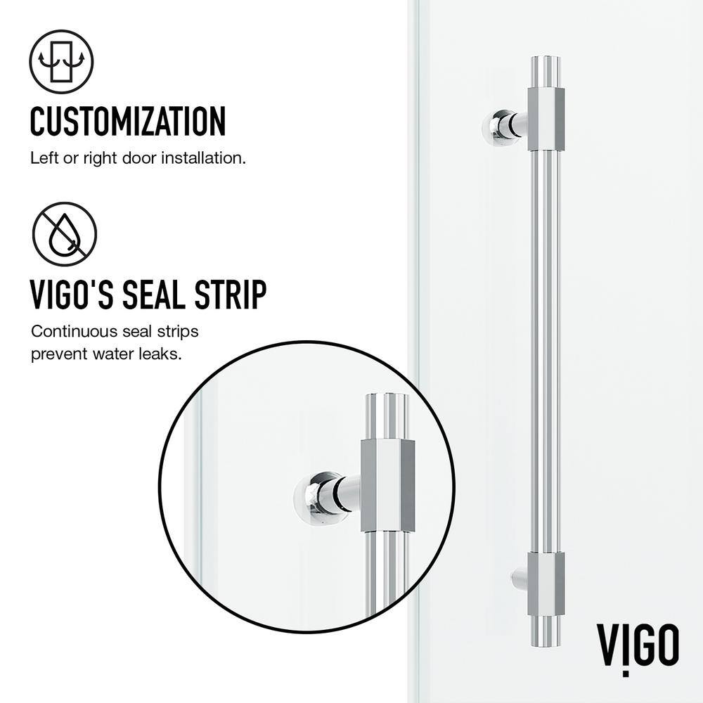 Elan Hart 72" Frameless Sliding Shower Door with Clear Glass