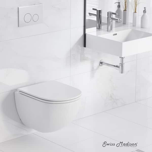 St. Tropez Wall Hung Elongated Toilet Bundle in Glossy White