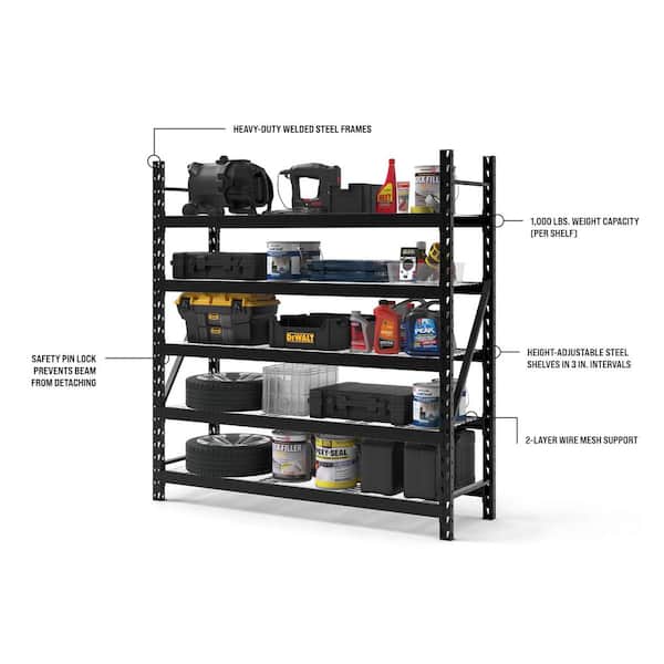 NewAge Products 5-Shelf Metal Heavy-Duty Adjustable Garage Storage