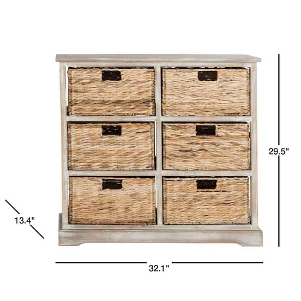 Safavieh Keenan Wicker Basket Storage Cabinet