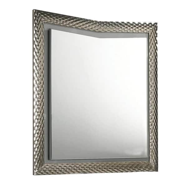Vino Gray and Nickel 1.5 in. W x 44 in. H Modern and Contemporary Rectangle Wood Framed Mirror