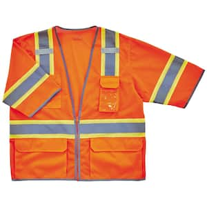 GLoWEAR S/M Orange Hi-Vis 2-Tone Hi-Vis Class 3 Surveyor Vest