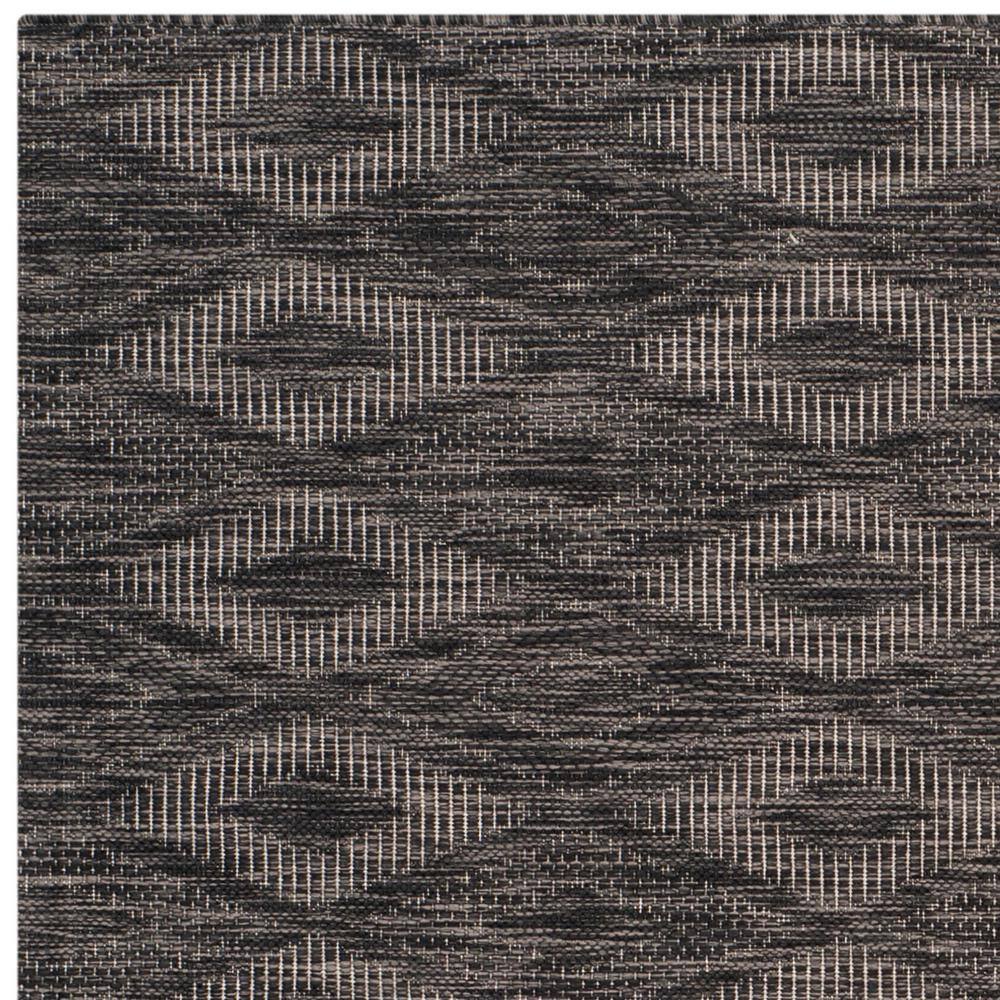 Easy-Care Square Black Synthetic Indoor/Outdoor Area Rug