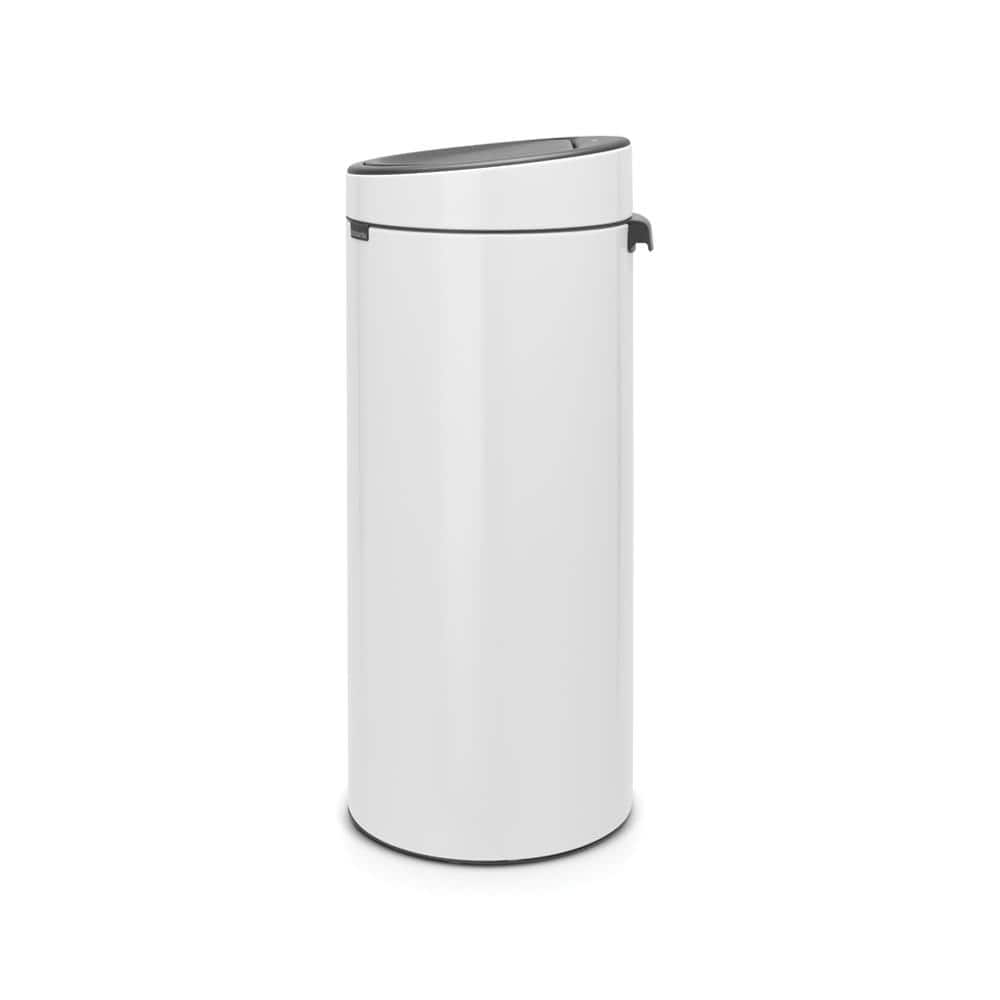 White Stainless Steel 30L Fingerprint Resistant Round Bin