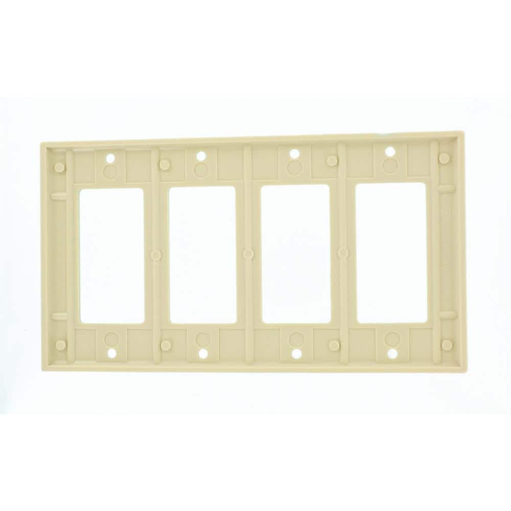 Ivory 4-Gang Thermoset Plastic Decorator Wall Plate