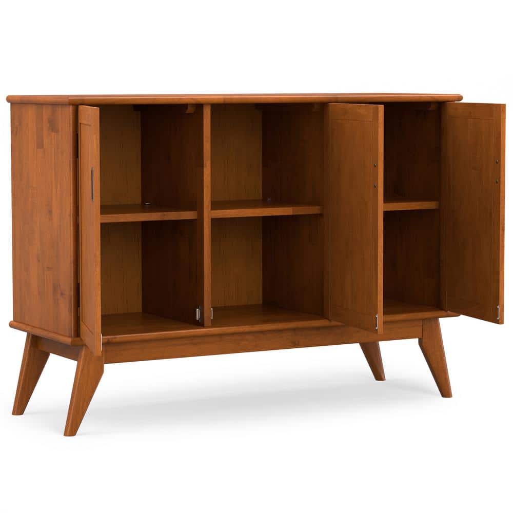 Teak Brown Solid Hardwood Mid Century Modern Sideboard Buffet