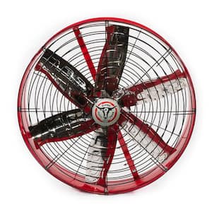 5 ft. Variable Speed Wall Fan in Red for 3,000 sq. ft. Coverage 1.5 HP - 110-Volt