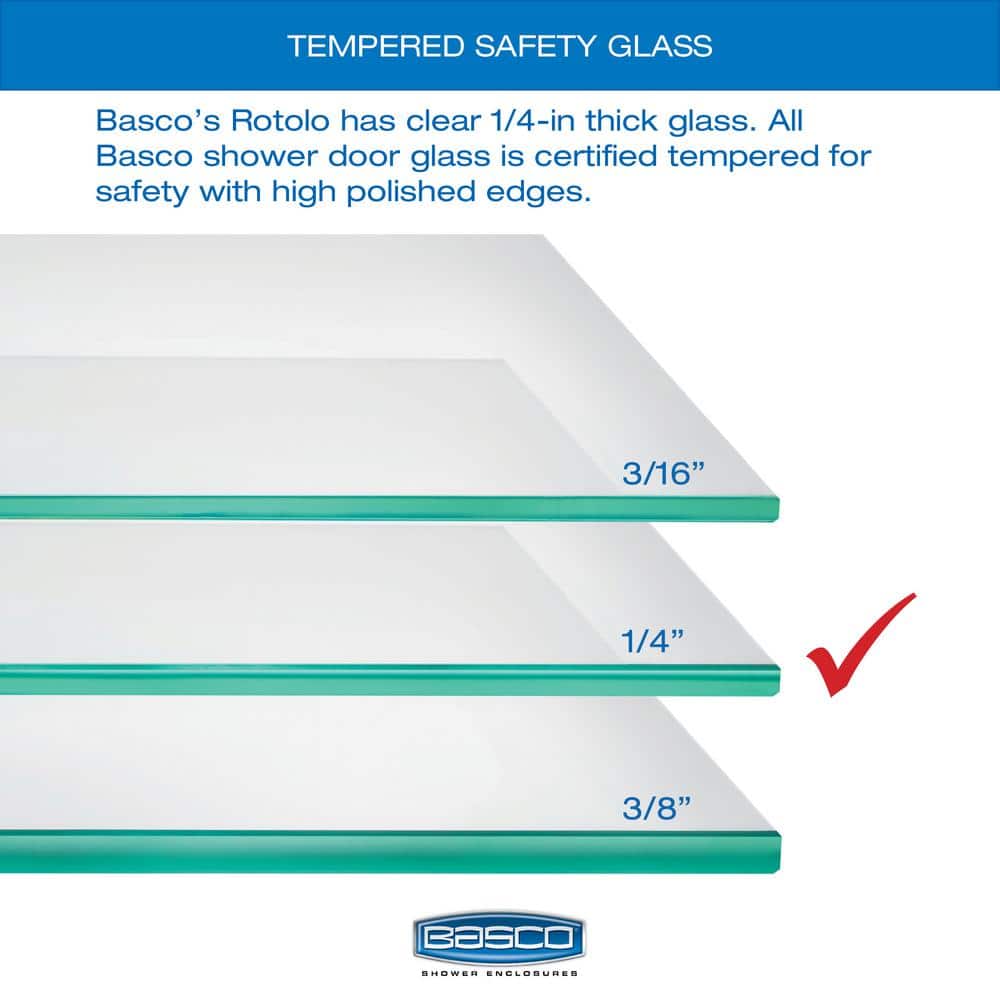 Rotolo 60" Chrome Semi-Frameless Sliding Tub Door