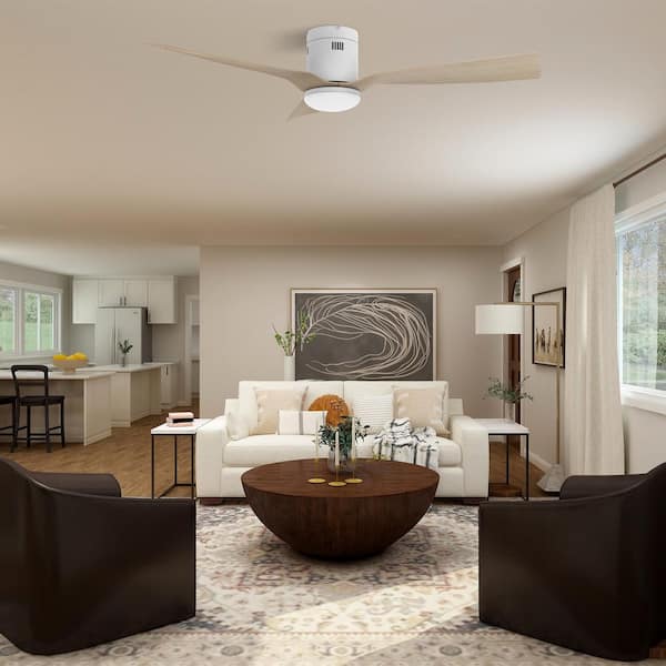 Striver 52 in. Dimmable LED Indoor White Smart Ceiling Fan with Light and Remote, Works with Alexa and Google Home