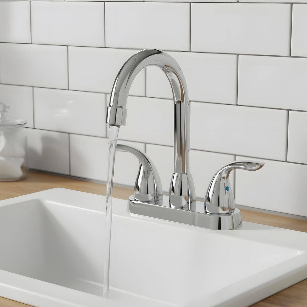 4 in. Centerset Double Handle Bathroom Sink Faucet in Chrome price history on PriceWatchPro