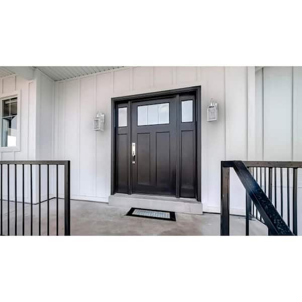 Canton Heights 2-Light 18 in. Stainless Steel Outdoor Wall Lantern with Clear Beveled Glass