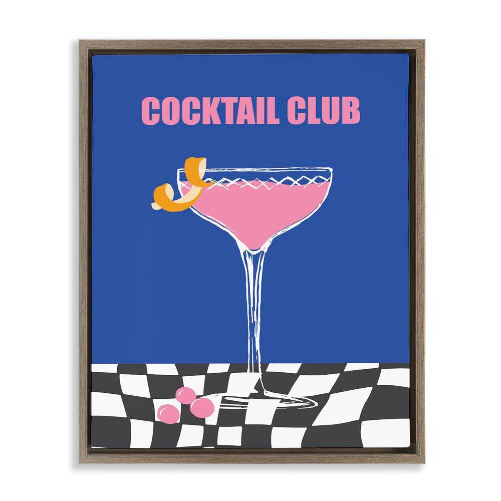 Cocktail Club on Checkered by House of Lulu Brown Floater Frame Food Graphic Art Print 31 in. x 25 in. price history on PriceWatchPro