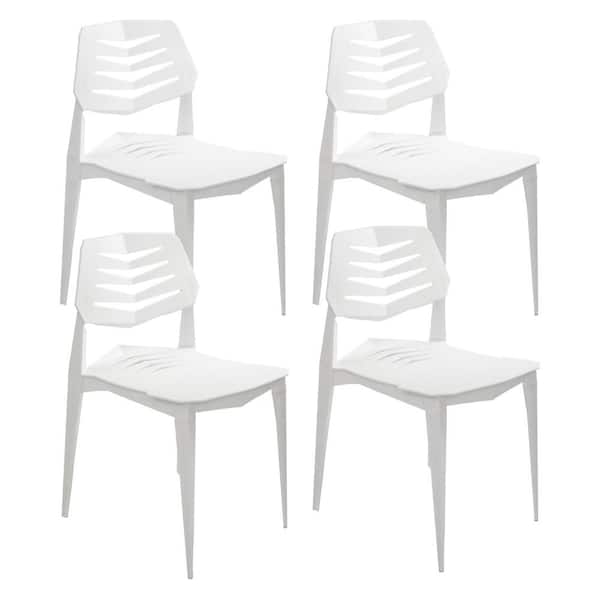 Sunnydaze Matisse Polypropylene Dining Chair - White - 4-Pack