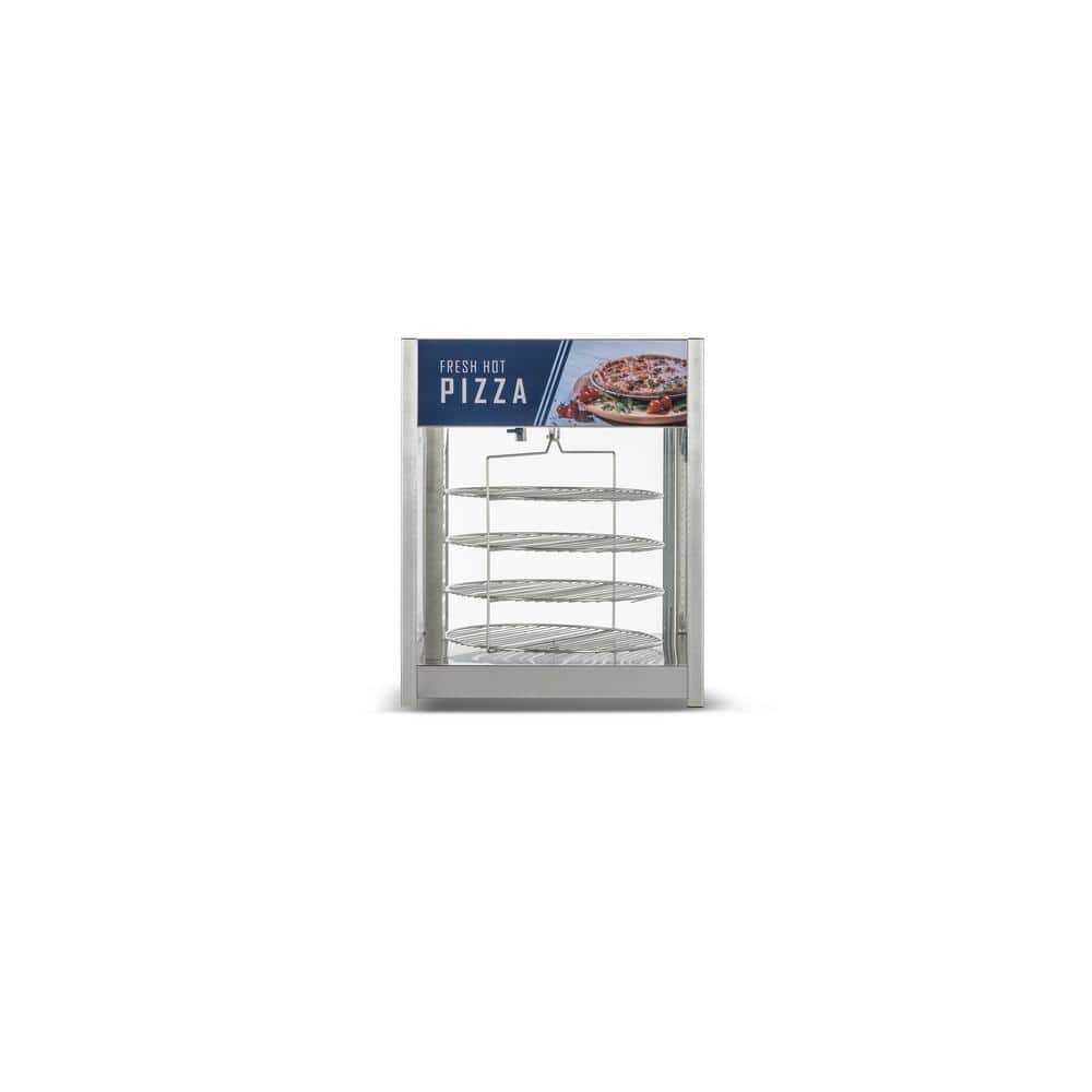 Koolmore 18 in. Commercial Pizza Display Warmer with 4 Rotating Racks in Stainless-Steel