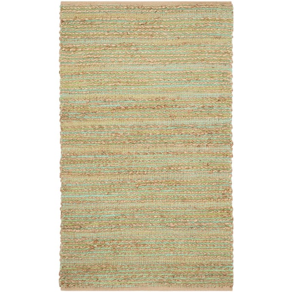 SAFAVIEH Cape Cod Green Doormat 2 ft. x 3 ft. Striped Area Rug