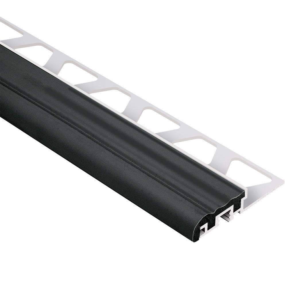 Trep-S Aluminum with Black Insert 3/8 in. x 8 ft. 2-1/2 in. Metal Stair Nose Tile Edging Trim price history on PriceWatchPro