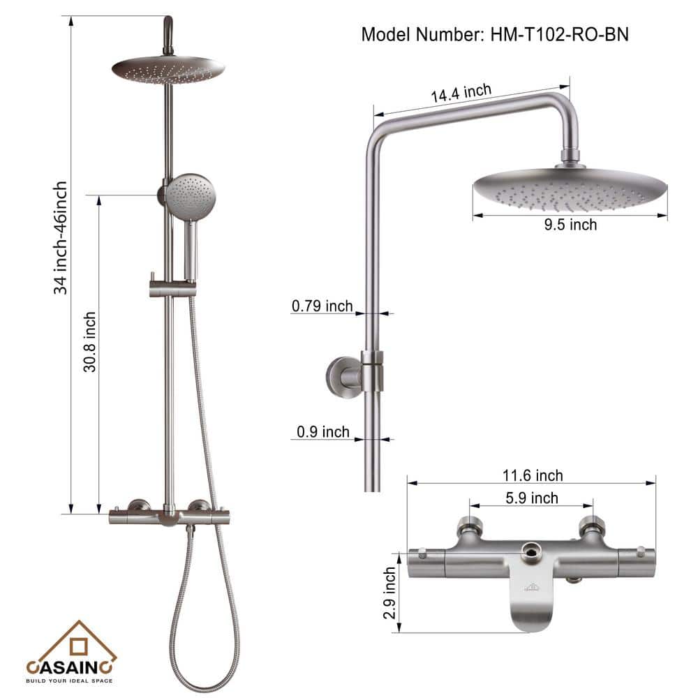 Brushed Nickel Dual Rain and Handheld Shower System