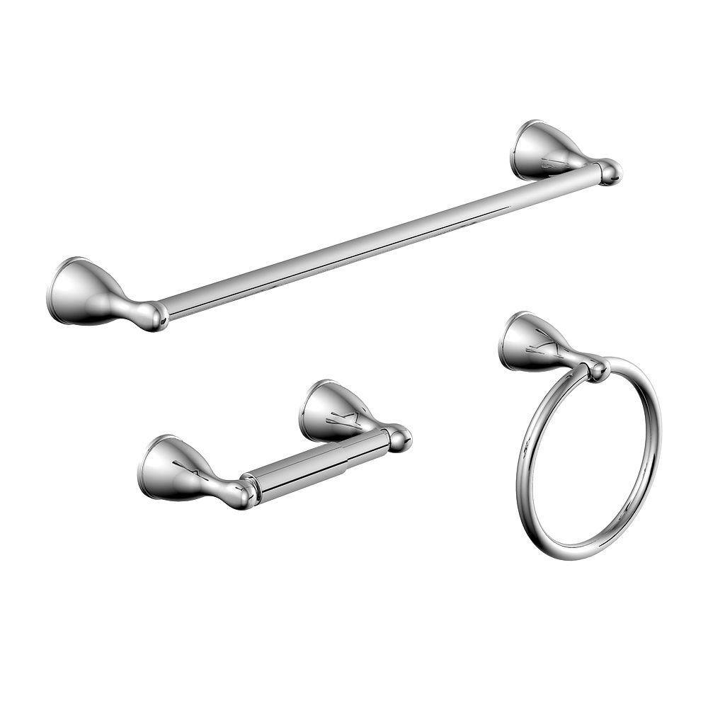 Glacier Bay Builders 3Piece Bath Hardware Set in Chrome BTFZ1301CP