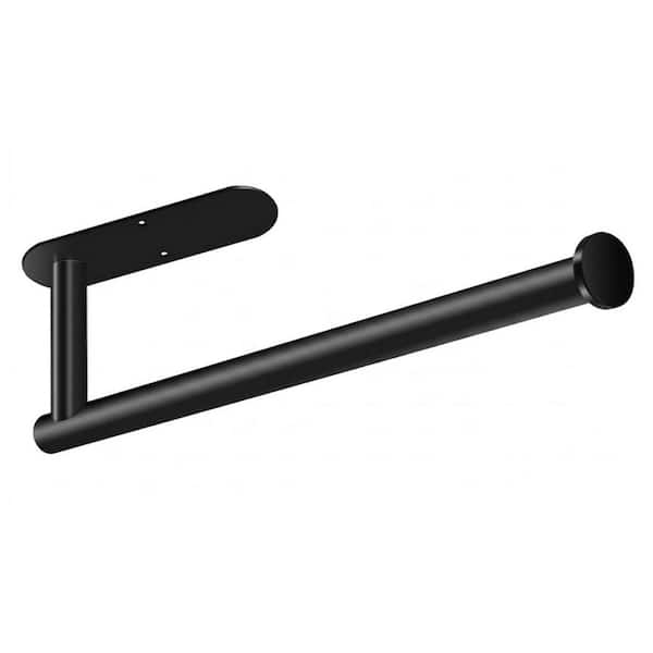 Wall Mount Black Stainless Steel Paper Towel Holder Under Cabinet Self Adhesive or Drilling for Kitchen Bathroom