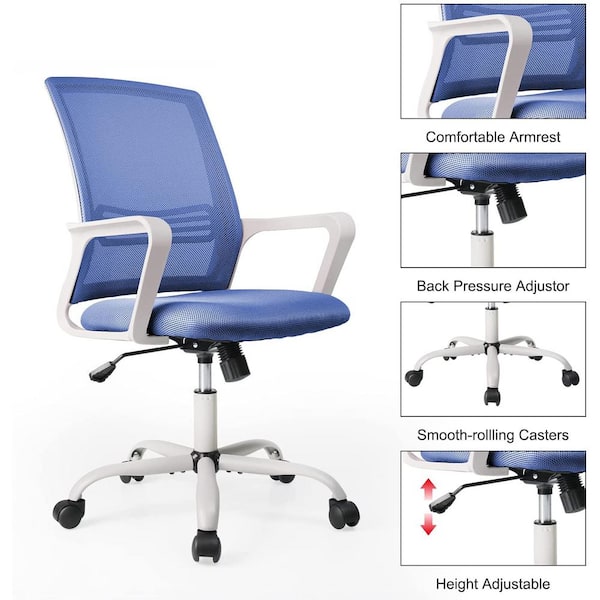 Set of 2 Swivel Swivel  Office Chair Rotatable with Armrests & Mesh Back