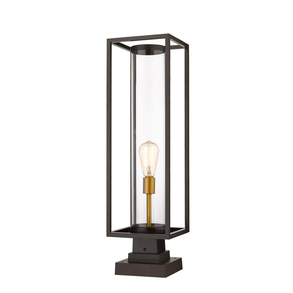 Dunbroch 29 in. 1-Light Bronze Brass Aluminum Hardwired Outdoor Weather Res
