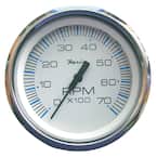 Chesapeake Stainless Steel White 4 in. Gauge - Tachometer, 6000 Gas Inboard and I/O Engines
