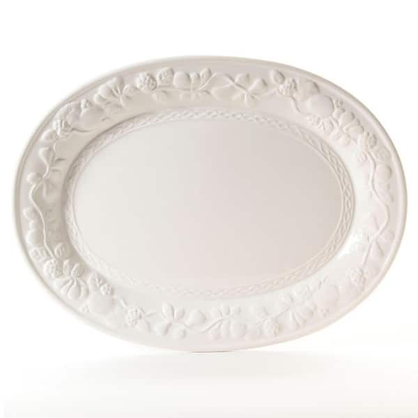 Gibson Home Fruitful White Durastone Platter
