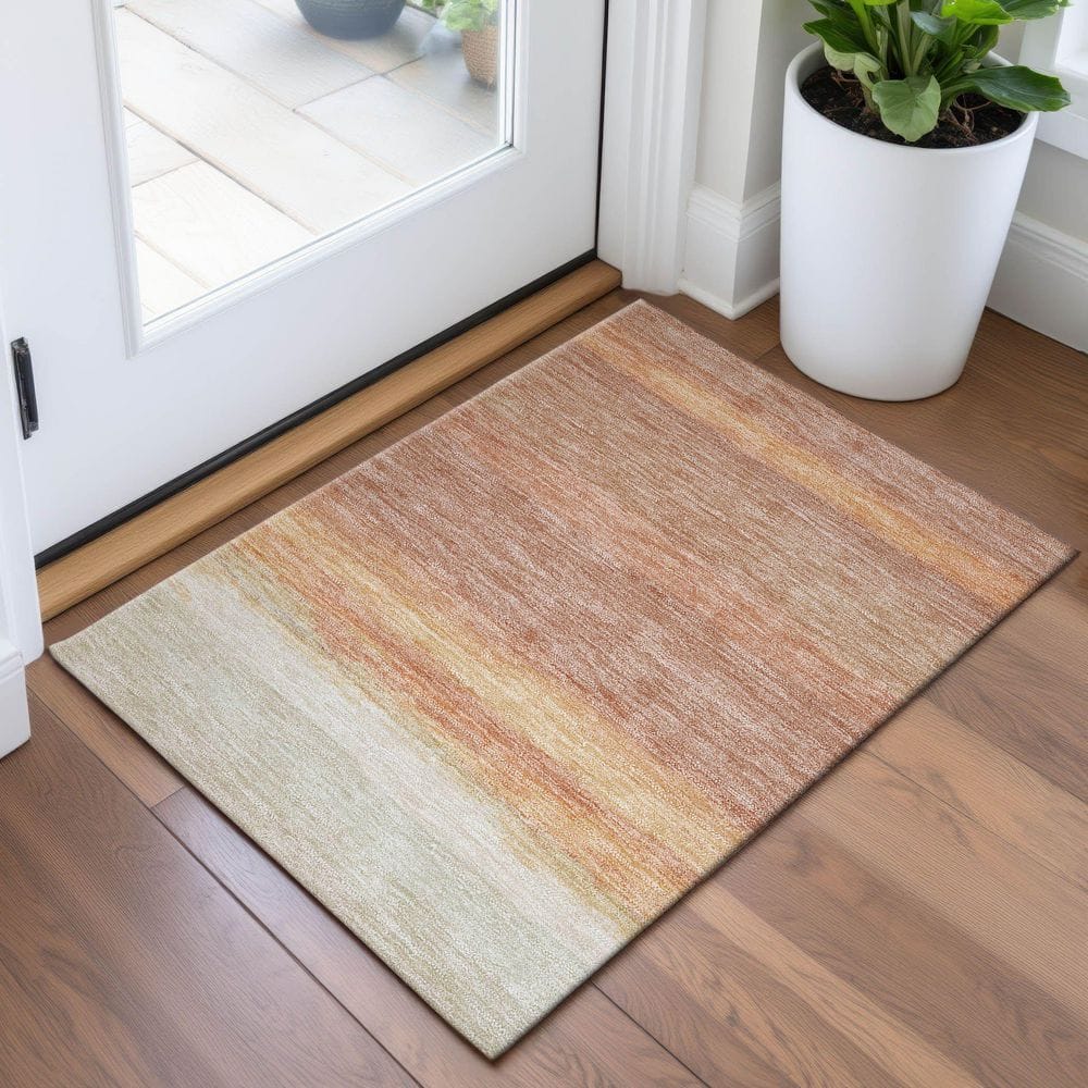 Mayfield Premium Machine Washable Abstract AMF1272 Salmon 2 ft. x 3 ft. Area Rug price history on PriceWatchPro