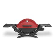 Q 1200 1-Burner Portable Propane Gas Grill Combo in Red with Rolling Cart and iGrill Mini