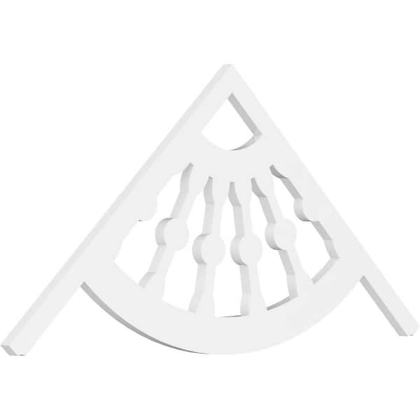 Ekena Millwork 1 in. x 48 in. x 22 in. (11/12) Pitch Classic Wagon Wheel Gable Pediment Architectural Grade PVC Moulding