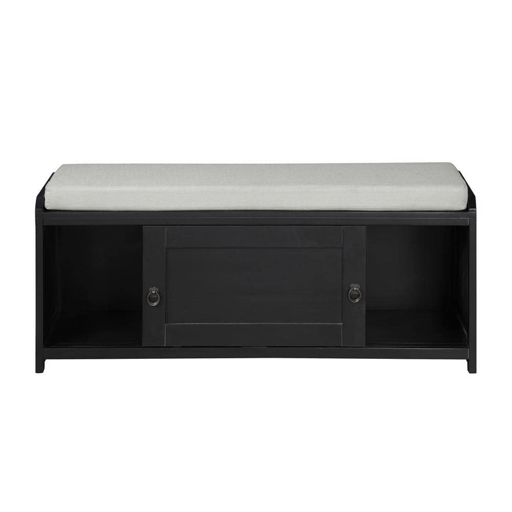 46.8 in. W x 15.3 in. D x 19.3 in. H Bathroom Black Linen Cabinet