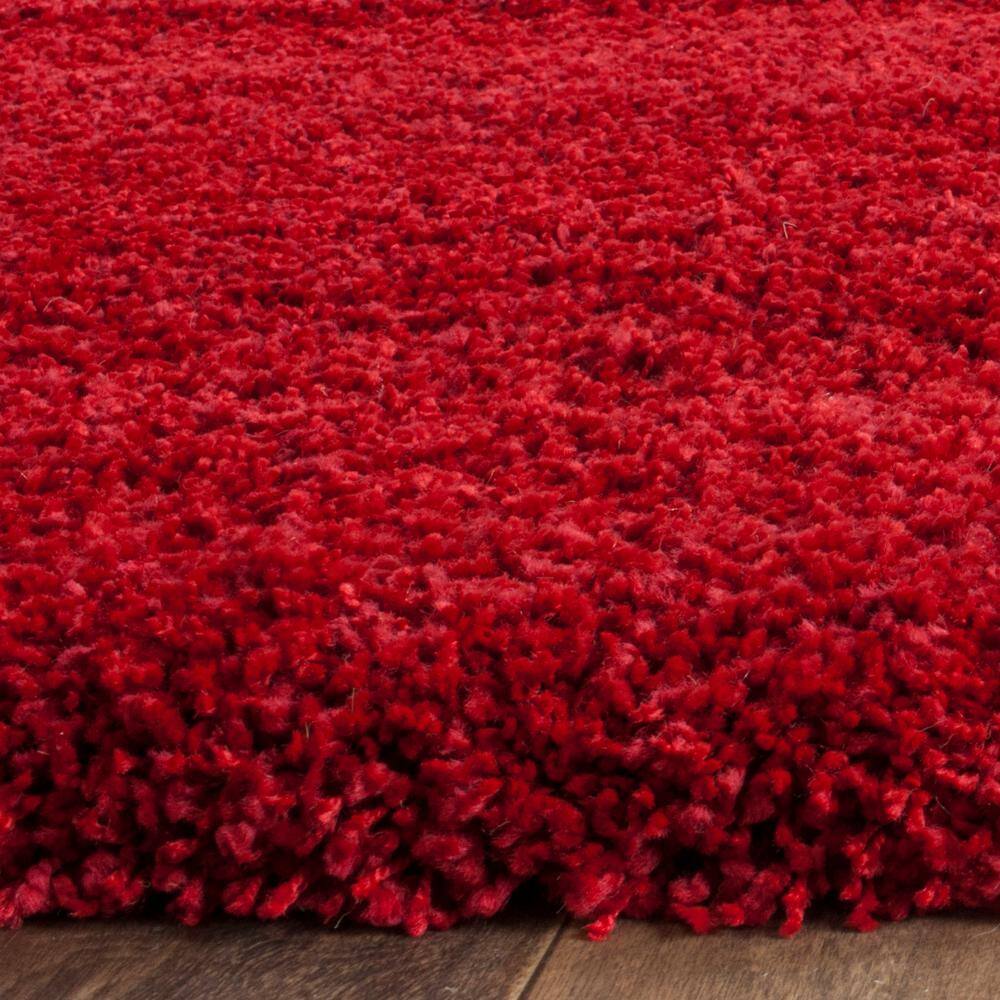Milan Shag Red Synthetic Rectangular 4' x 6' Area Rug