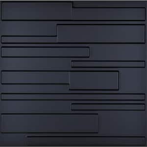 Huxford 19.7 in. x 19.7 in. Black Waterproof 3D PVC Wall Panel for Wall Decorative Tile Accent Wall (32.2 sq. ft./Box)