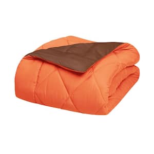 2-Piece Orange/Chocolate Twin XL Comforter Set