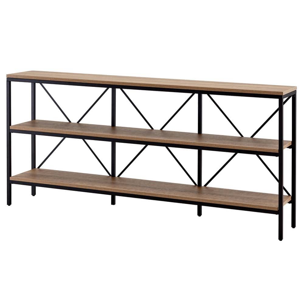 Industrial Farmhouse Blackened Bronze 64" Console Table with Storage